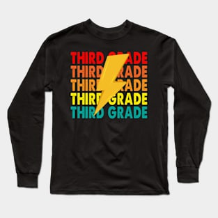 Vintage Third Grade Lightning Bolt Squad Group Matching Long Sleeve T-Shirt